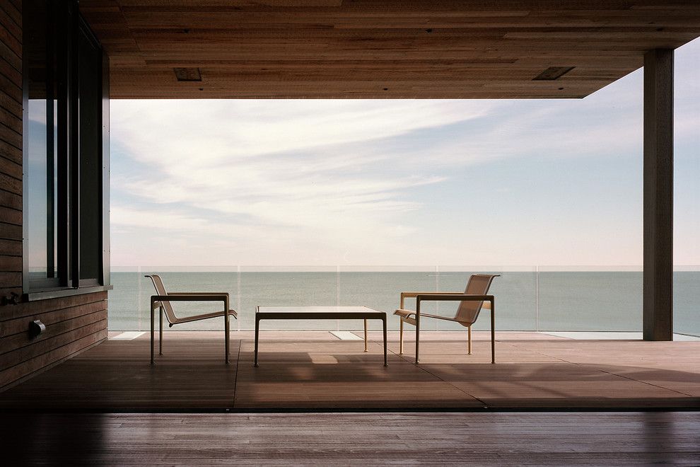 Stay Tuff Fence for a Contemporary Balcony with a Wood Ceiling and Stratton Residence by Christopher Jeffrey Architects Pllc