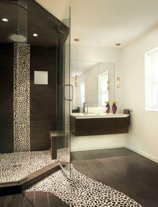 Steamist for a Contemporary Bathroom with a Wood Floor Bathroom and Roberts Master Bath by Immerse