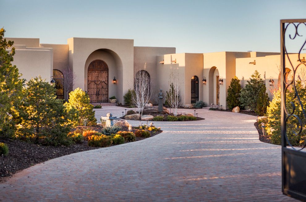 Sto Stucco for a Mediterranean Exterior with a Outdoor Pathlights and Santa Fe Opera by K. M. Skelly, Inc