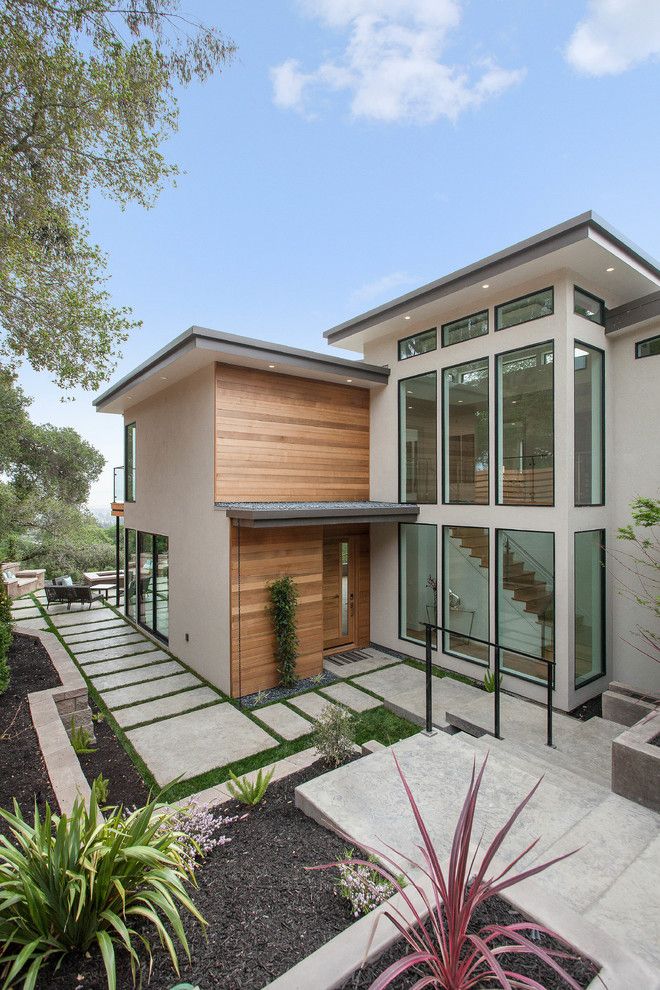 Storer House for a Contemporary Landscape with a Wall of Windows and Glenloch Way, Emerald Hills, Ca by Design Studio  Teri Koss