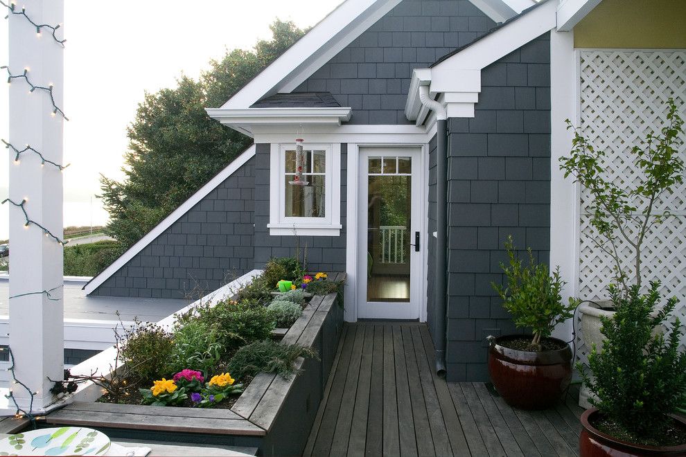 Storer House for a Traditional Deck with a Roof Planters and Bluff Top Home by G Little Construction