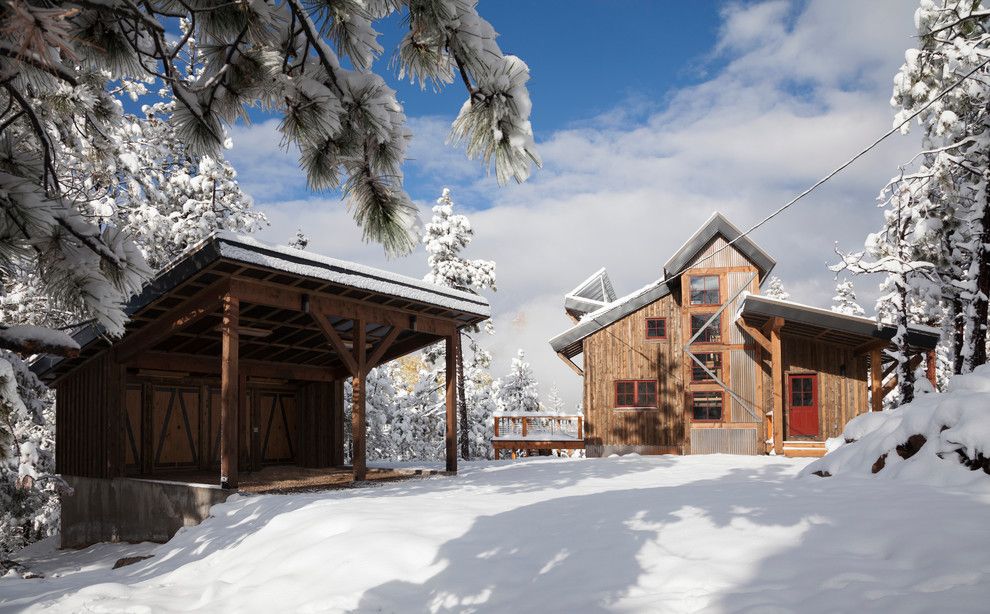 Straw Bale Construction for a Rustic Garage with a Ski Area and Rustic Garage and Shed by Madeen.com