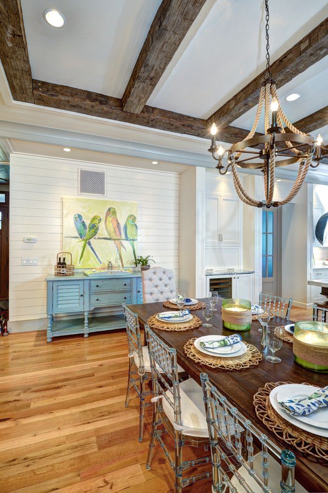 Sullivans Island Sc for a Beach Style Dining Room with a Artwork and Sullivan's Island Beach House by Ink Architecture + Interiors