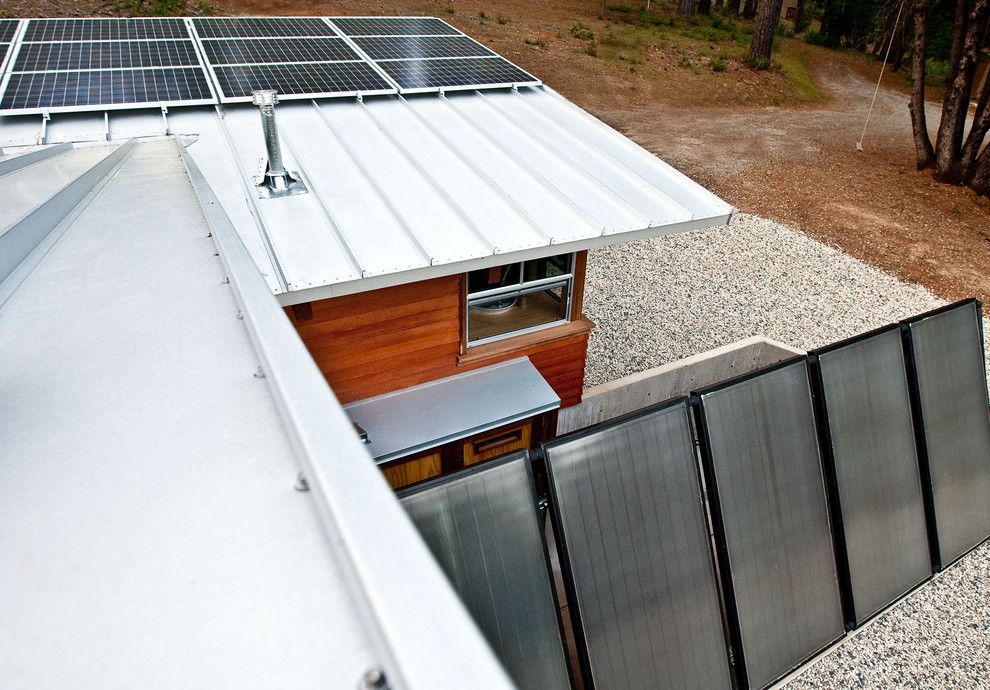 Summers Heating and Cooling for a Rustic Exterior with a Off Grid and Chalk Hill Off Grid Cabin by Arkin Tilt Architects