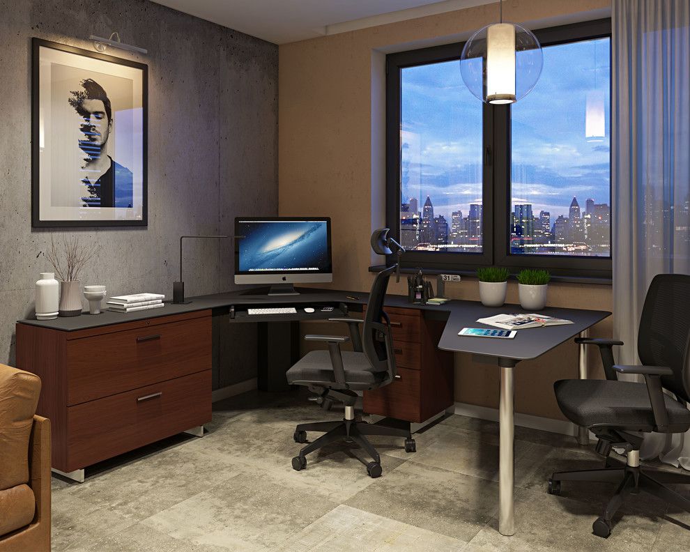 Suncoast Property Management for a Contemporary Home Office with a Corner Desk and Bdi Furniture by Bdi Furniture