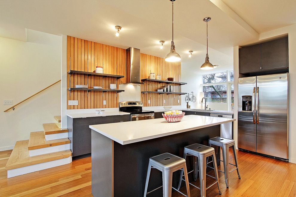 Sundance Seattle for a Contemporary Kitchen with a Bar Stools and Green Built Seattle Townhouse by Seattle Staged to Sell and Design Llc