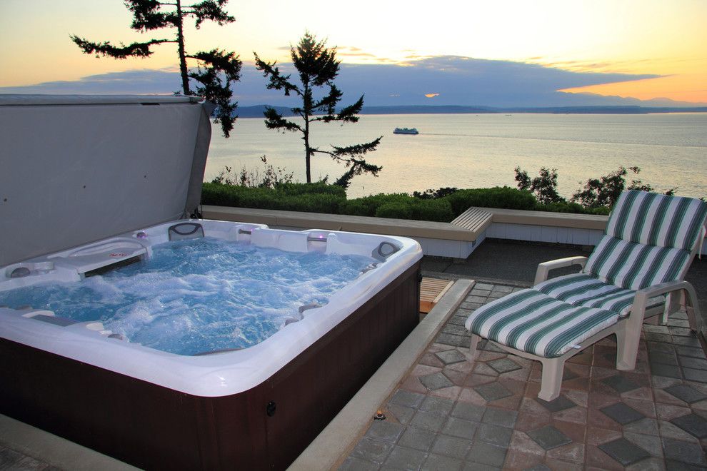 Sundance Seattle for a  Patio with a Spa and Hot Tub, Puget Sound by Aqua Quip