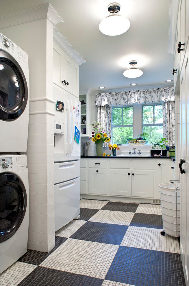 Sunflower Cafe Sonoma for a Traditional Laundry Room with a Crown Molding and Ramble House by Ambiance Interiors