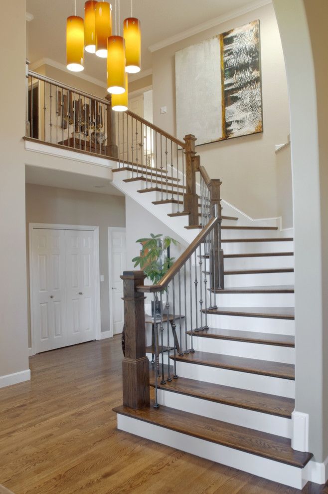 Sunnyvale Rod and Gun for a Contemporary Staircase with a Baseboards and Allen Residence   Whole Home Design and Remodel by Jason Ball Interiors, Llc