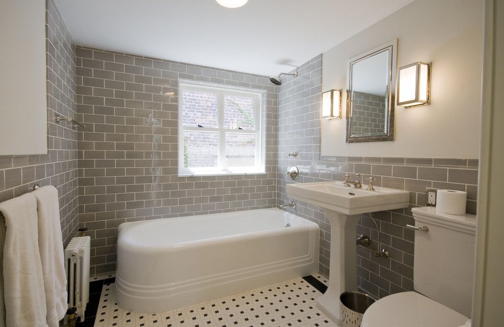 Sunnyvale Rod and Gun for a Traditional Bathroom with a Sconce and Italianate Townhouse by Linda Yowell Architects