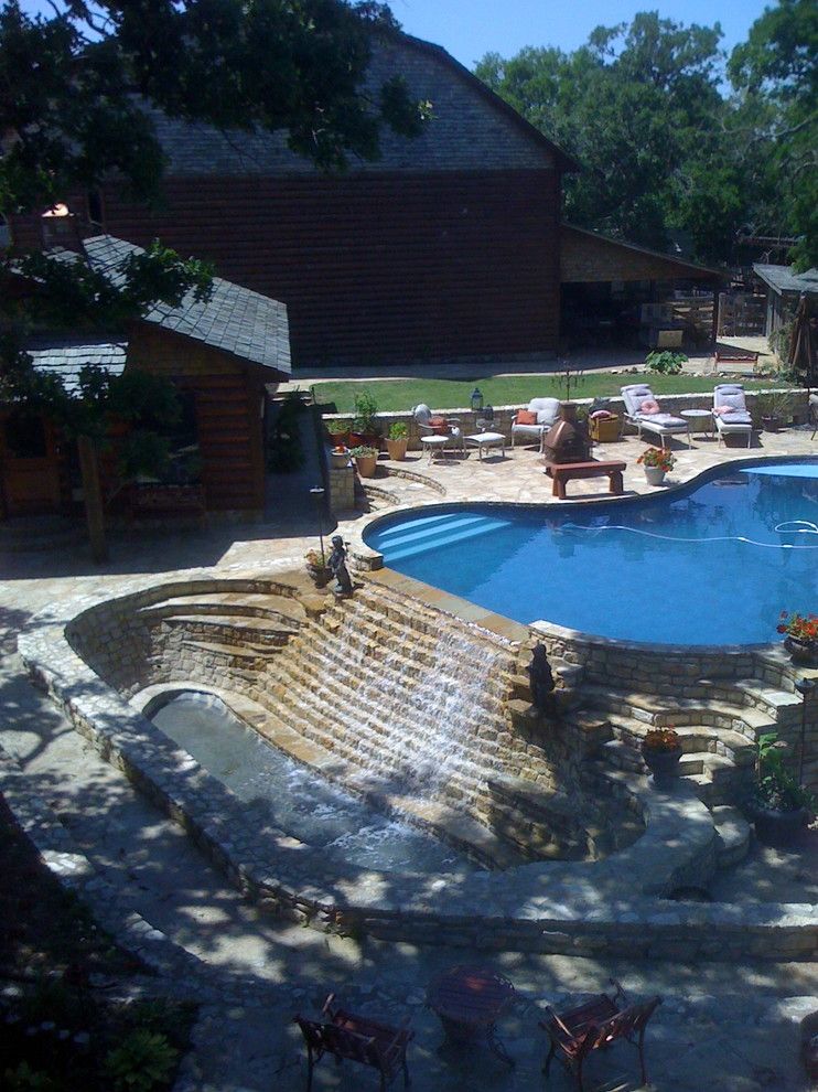 Sunnyvale Rod and Gun for a Traditional Pool with a Traditional and Ardmore Rod & Gun Club by Designs by Samantha, Llc