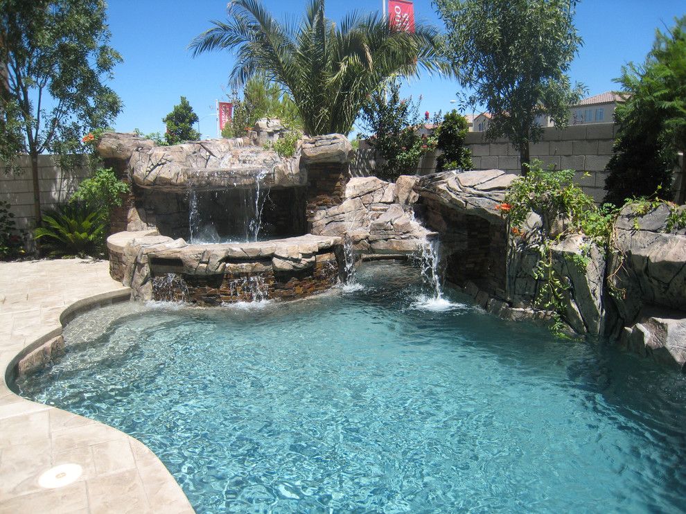 Sylvan Pools for a Rustic Pool with a Gunite and Freeform Pool & Spa   Silverado Springs   Las Vegas, Nv by Anthony & Sylvan Pools