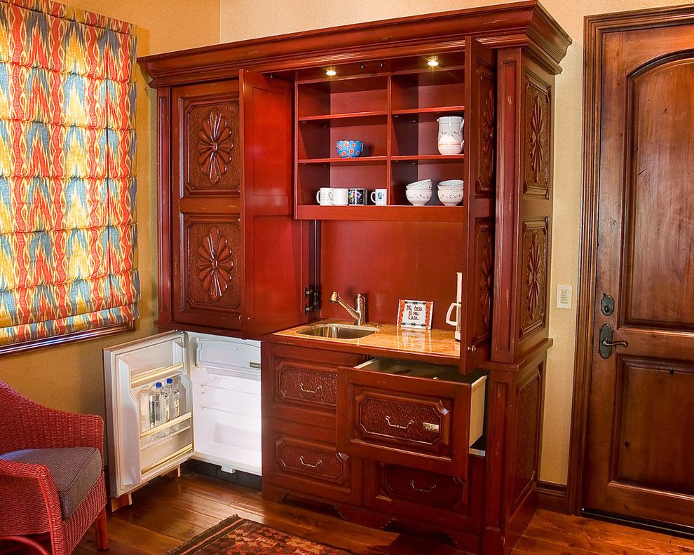 Sysco Guest Supply for a Traditional Kitchen with a Red and Rustic Red Kitchenette by Milk and Honey Design