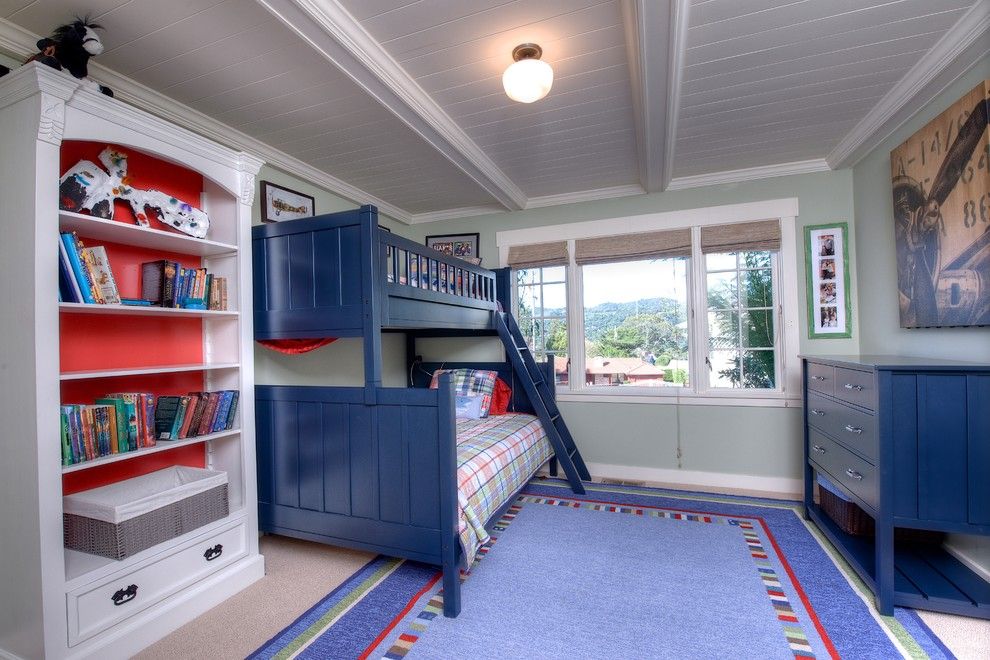 Tamalpais for a Craftsman Bedroom with a Wood Shelf and Extraordinary & Rare Mill Valley Family Compound by Decker Bullock Sotheby's International Realty