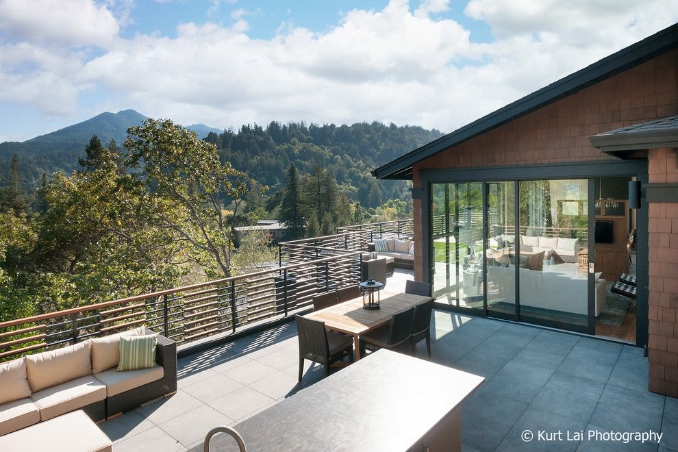 Tamalpais for a Modern Patio with a Modern Furniture and Kentfield Modern Craftsman Home by Couture Architecture