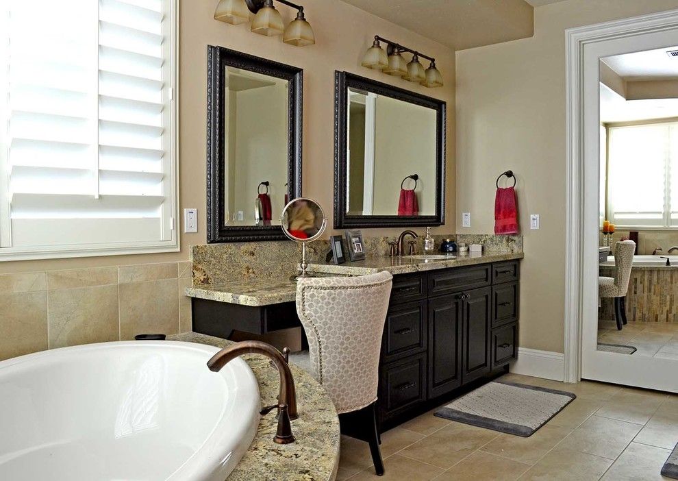 Temecula Theater for a Contemporary Bathroom with a Remodel and Antique White, Temecula, Ca. by Hk Custom Cabinets