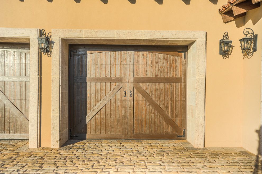 The Courts at Huntington Station for a Transitional Shed with a Coach House Doors and Desert Dwelling for Sports Enthusiasts | Garage Door Detail by Drewettworks