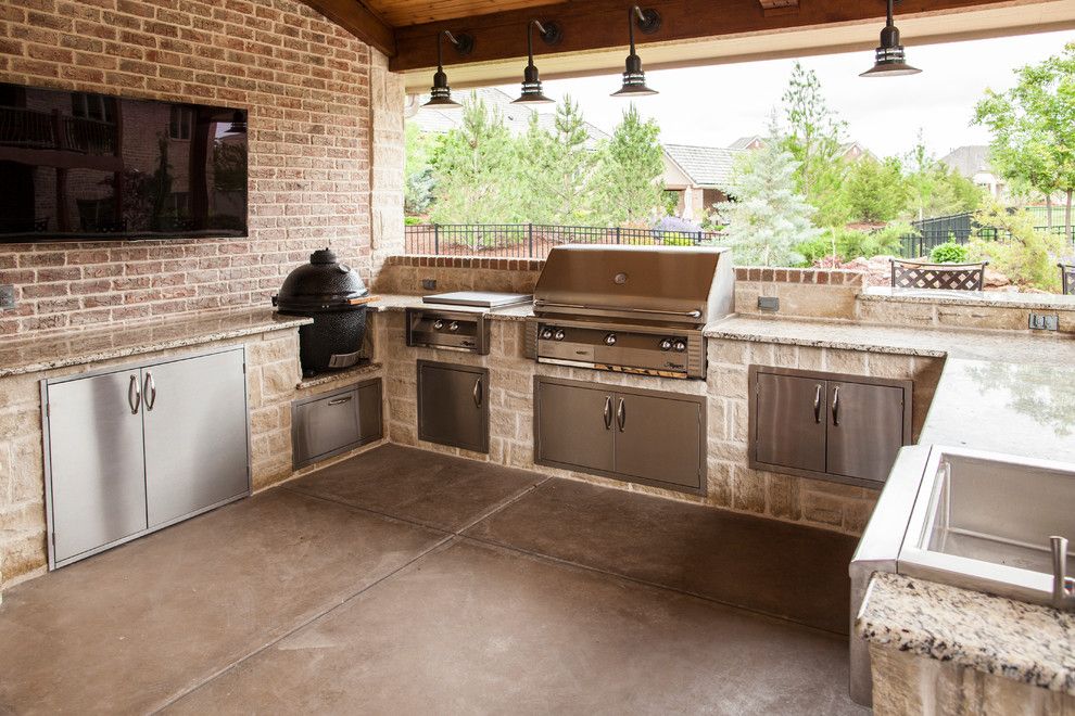 The Yard Wichita Ks for a Traditional Patio with a Grill and Outdoor Kitchen, Wichita, Ks. by All Things Barbecue