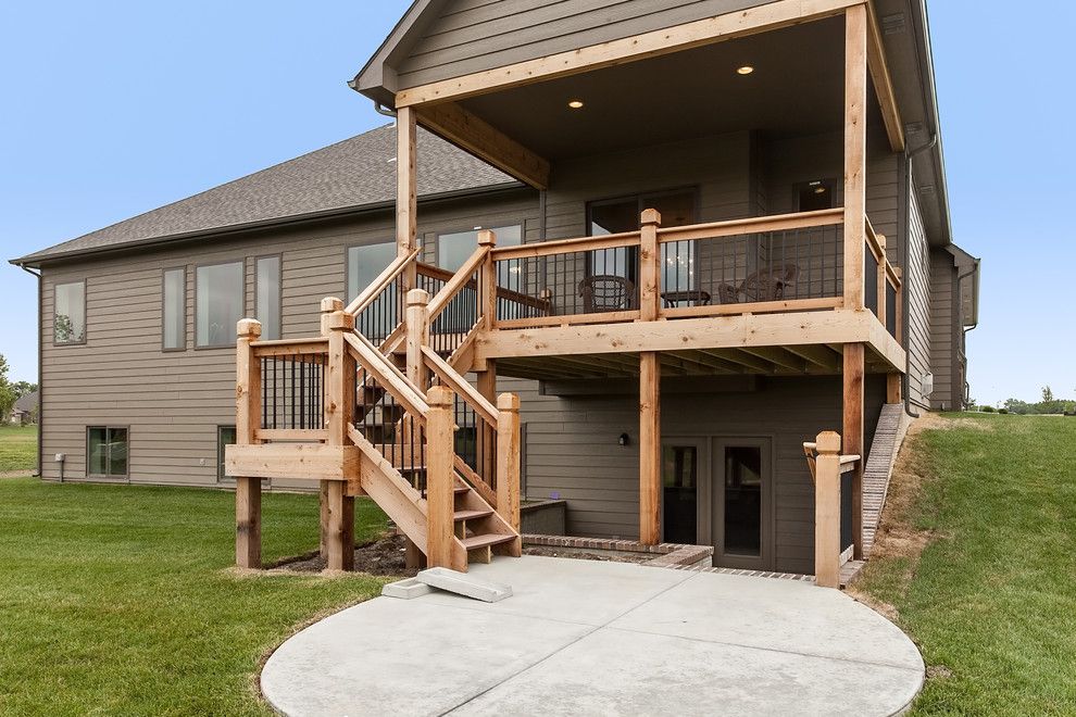 The Yard Wichita Ks for a Transitional Exterior with a Deck and the Graystone   Wichita, Ks by Nies Homes