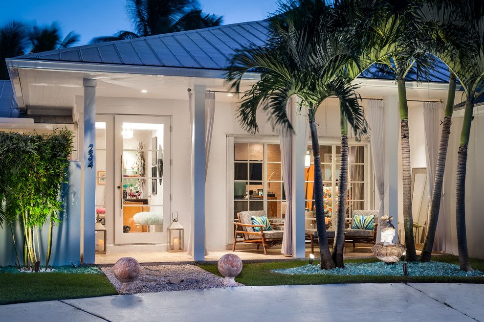 Thousand Steps Beach for a Contemporary Exterior with a Palm Tree and Palm Beach Bungalow by Jacki Mallick Designs, Llc.