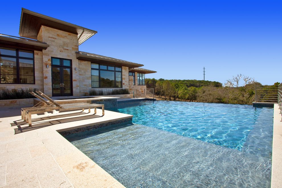 Thousand Steps Beach for a Contemporary Pool with a French Doors and Barton Creek Residence by Cornerstone Architects