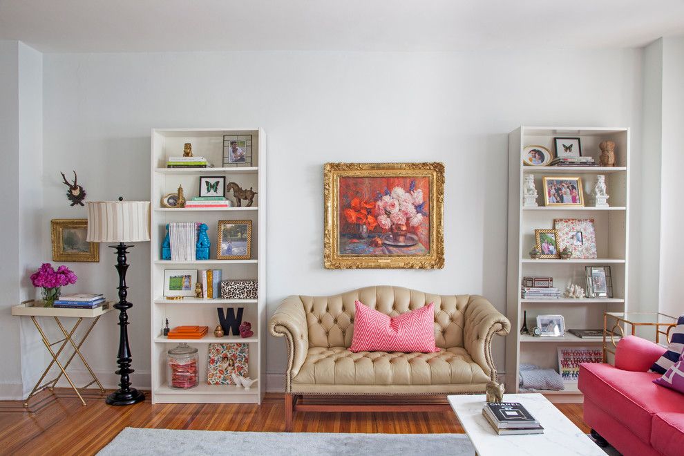 Thrift Stores Omaha for a Eclectic Living Room with a Sofa and Philadelphia Penthouse by Caitlin Wilson Design