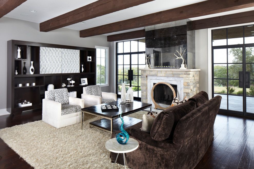 Tic Tac Shot for a Transitional Family Room with a Sofa and Cortona Living Room by Mangum Lewallen Construction, Llc