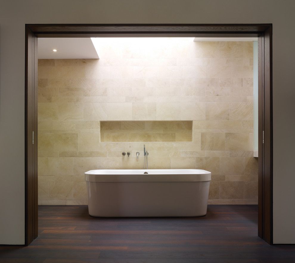 Tile and Stone Warehouse for a Modern Bathroom with a Dark Wood Trim and Griffin Enright Architects: Point Dume Residence by Griffin Enright Architects