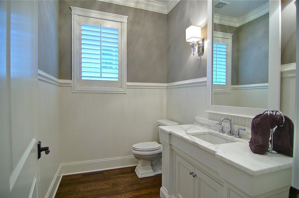 Tile Outlet Chicago for a Traditional Powder Room with a Traditional and Bathrooms by Lakewest Custom Homes, Ltd.