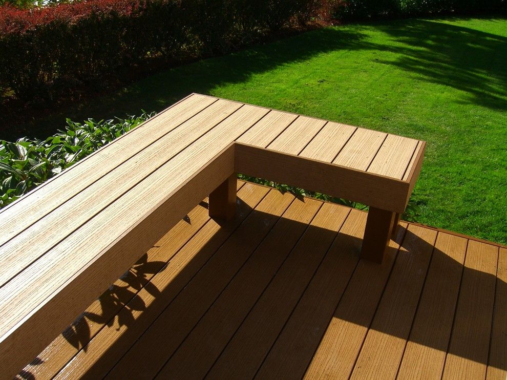 Timber Tech for a Craftsman Deck with a Cedar Deck and Deck and Rail Projects by Decks and Patio Covers