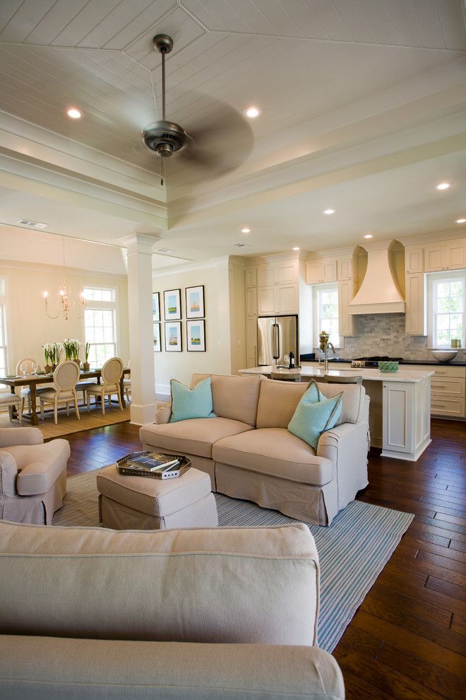 Times Square at Craig Ranch for a Traditional Living Room with a Subway Tile Backsplash and Functional Kitchen with Soothing Colors by Highland Homes, Inc.