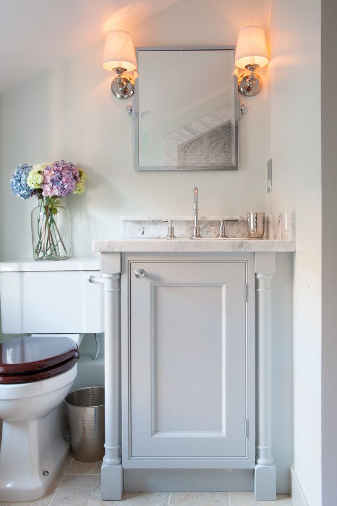 Tiny Houses for Sale in Pa for a Traditional Powder Room with a Wall Sconce and London Townhouse by Lisette Voute Designs