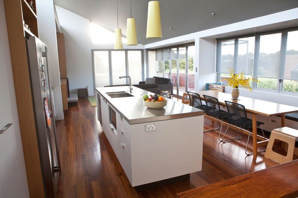 Tivoli Bowl for a Modern Kitchen with a Stainless Steel Sink and Livingstone St House Refurbishment by Caaht Studio Architects