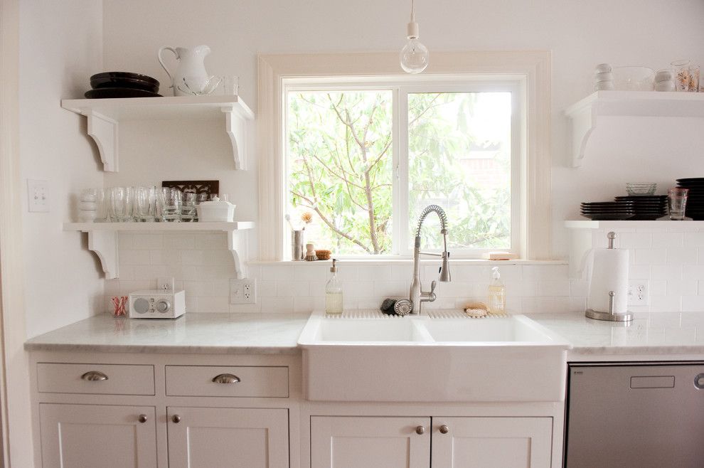 Tivoli Bowl for a Traditional Kitchen with a White Farmhouse Sink and Our Bright, White, Open Kitchen by Emily Mccall