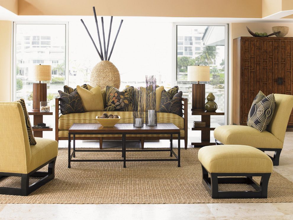 Tommy Bahamas Palm Desert for a Beach Style Living Room with a Beach Living Room and Ocean Club Pan Asian Living Room by Tommy Bahama Home Store   Fashion Island