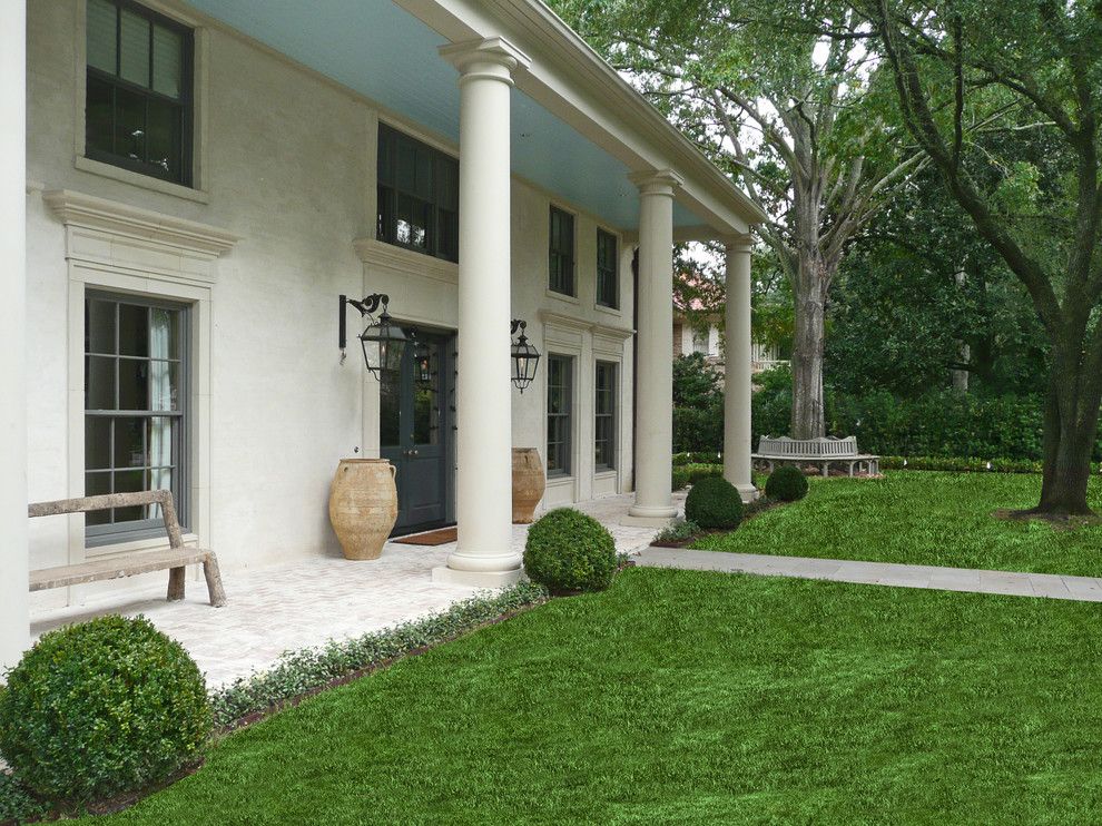 Torchere for a Traditional Landscape with a Finials and Mockingbird and Del Monte by Baldridge Landscape