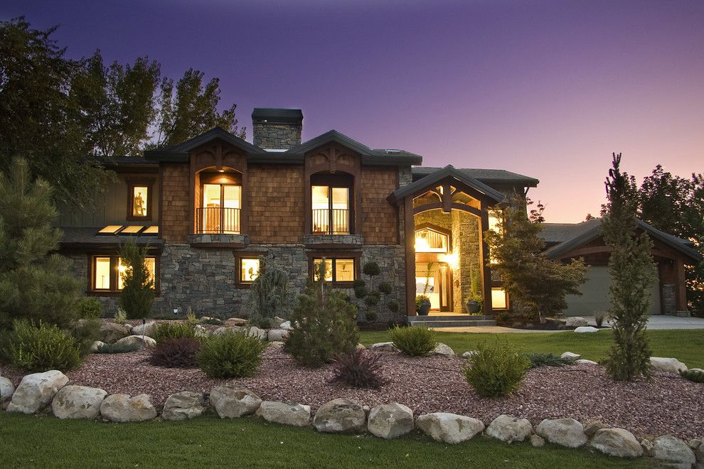 Torrey Hills Apartments for a Rustic Exterior with a Gable End Bracket and Indian Hills, Salt Lake City, Utah by Monique Jacqueline Design