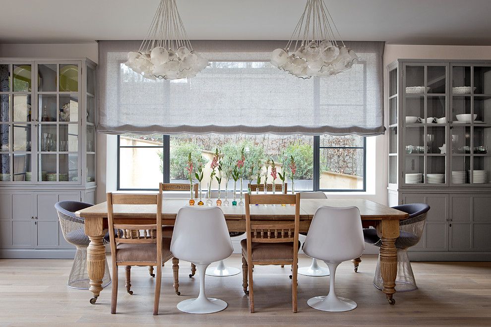 Towne Storage for a Transitional Dining Room with a Centerpiece and Hpr, Wimbledon, London   Town House by Cc Construction Ltd