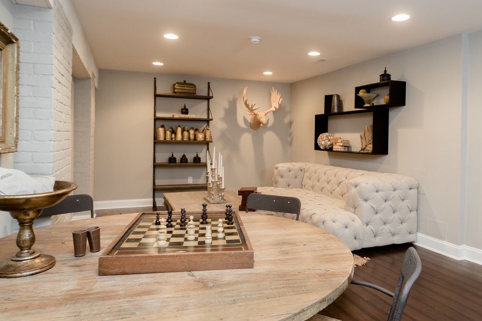 Tudor Oaks for a Traditional Basement with a Exposed Brick and Complete Restoration of a 110 Year Old Tudor Style Home by Red Oak Builders, Llc