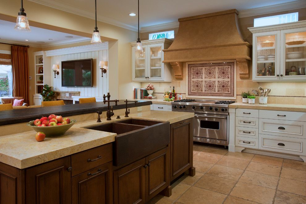 Unclogging a Sink for a Mediterranean Kitchen with a Under Cabinet Lighting and Mediterranean Haven by Cindy Smetana Interiors