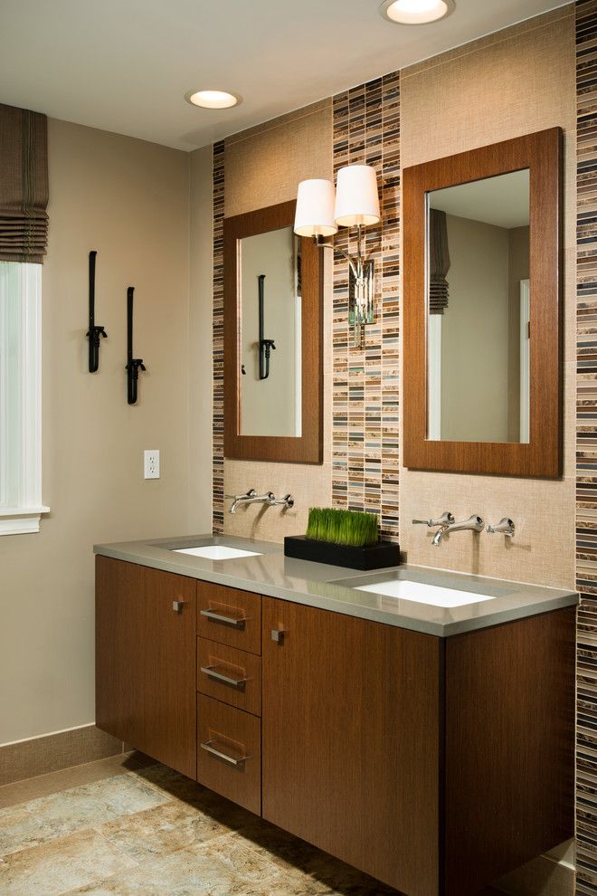 Undermain Theatre for a Contemporary Bathroom with a Double Sink Vanity and Beautiful Baths by Kitchen and Bath World, Inc