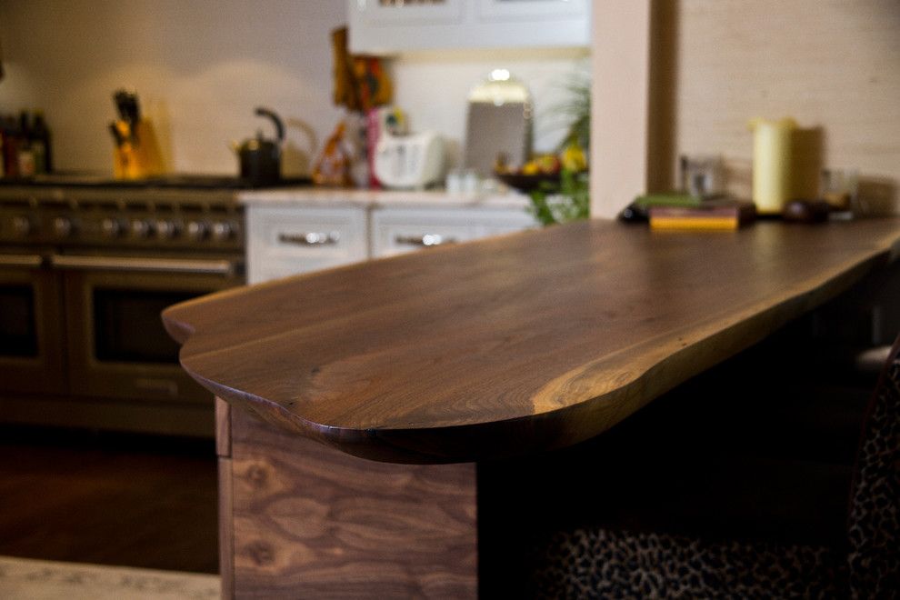 Union Grove Baptist Church for a Contemporary Kitchen with a Live Edge and Walnut Kitchen Island and Cabinet by Re Co Bklyn