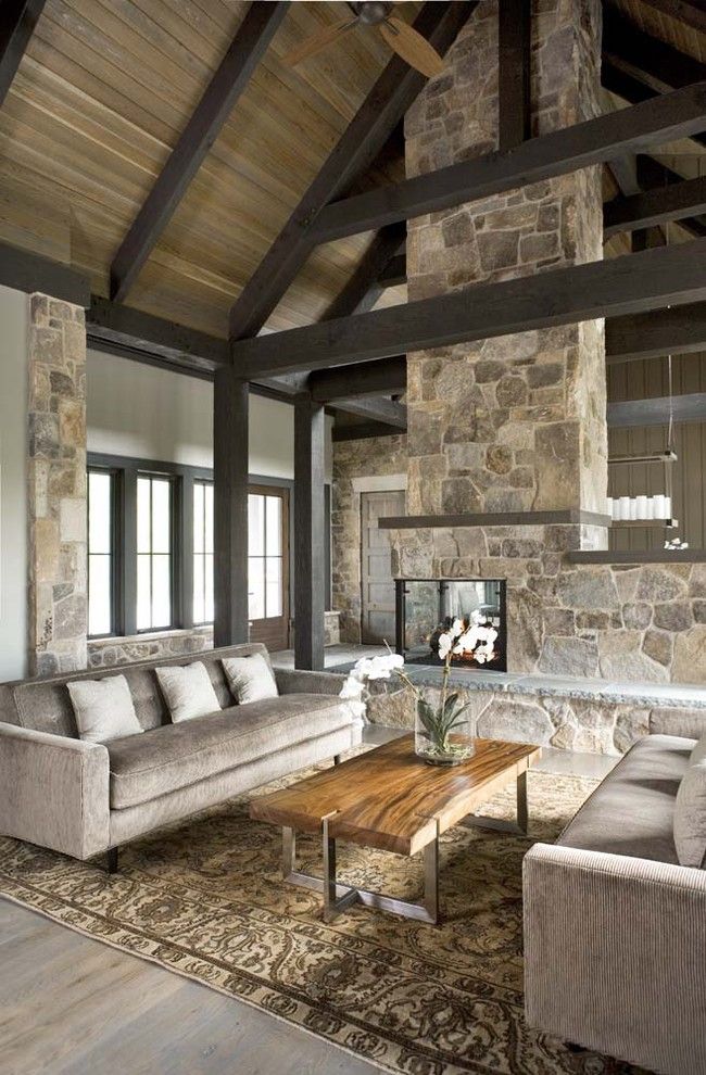 Urban Home Sherman Oaks for a Rustic Living Room with a Indoor Fireplace and the Cliffs at Mountain Park: Private Residence by Linda Mcdougald Design | Postcard From Paris Home