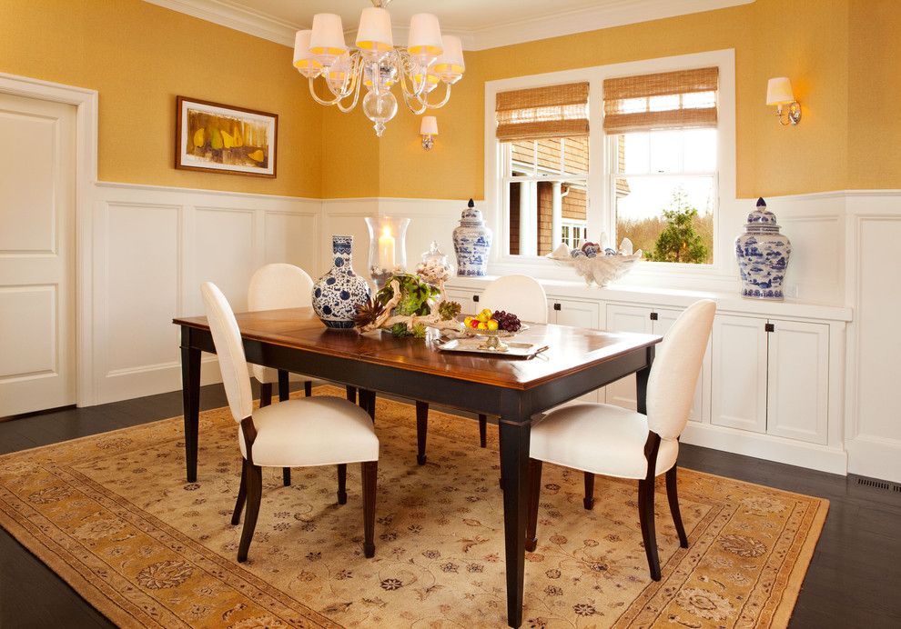 Valance Definition for a Traditional Dining Room with a Area Rug and Dining Room by Garrison Hullinger Interior Design Inc.