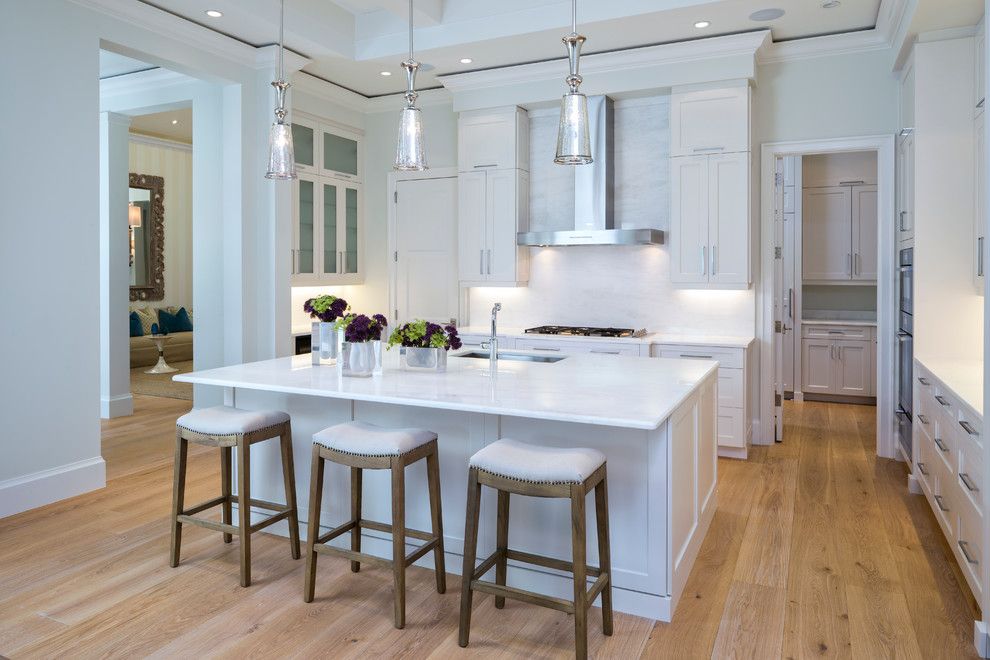 Valance Definition for a Transitional Kitchen with a White Kitchen and Gallery 35   Legno Bastone Wide Plank Flooring by Legno Bastone Wide Plank Flooring