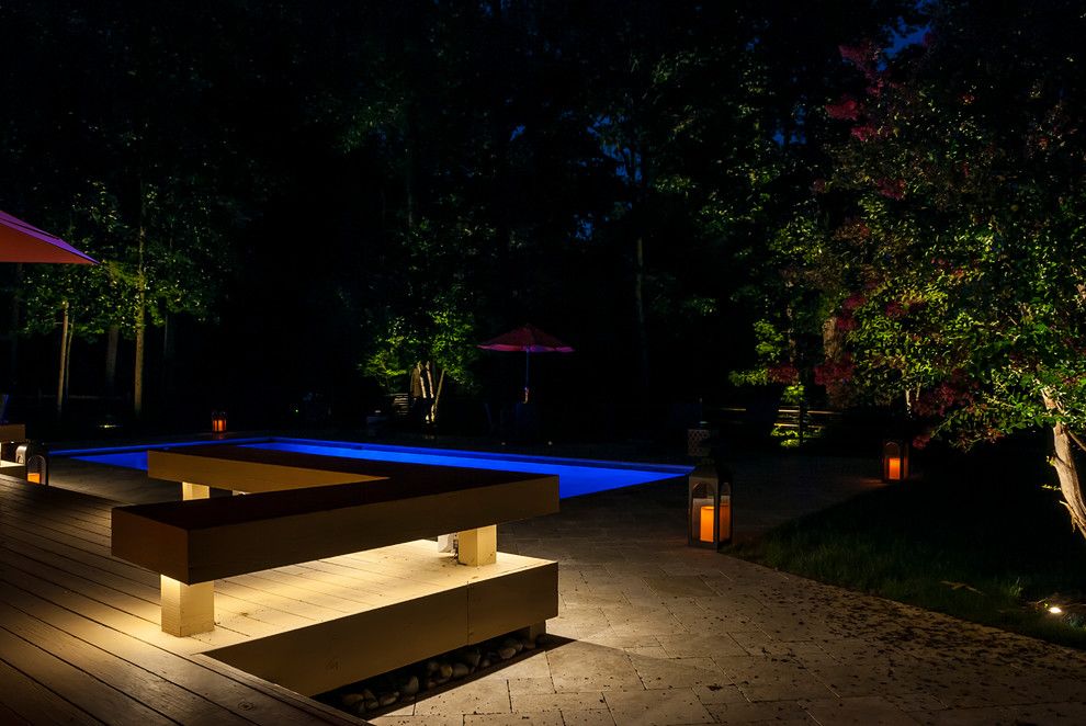 Valley Crest Landscape for a Contemporary Landscape with a Pool Lighting and Valleys Crest Project by Lighthouse Outdoor Lighting Baltimore