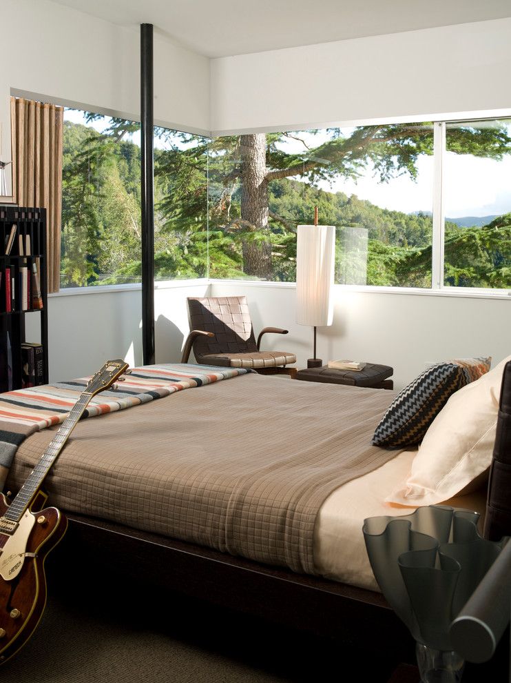 Valley View Theater for a Modern Bedroom with a Designer Furniture and Mill Valley Golf Course Overlook by Suzette Sherman Design