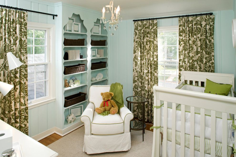 Valspar Color Chart for a Traditional Nursery with a Chandelier and Children's Rooms by Inview Interior Design