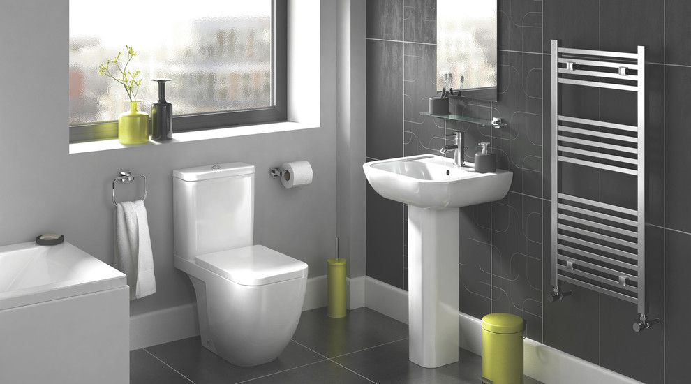 Valspar Colors for a Contemporary Bathroom with a Bath and Clancy Bathroom Suite by B&q