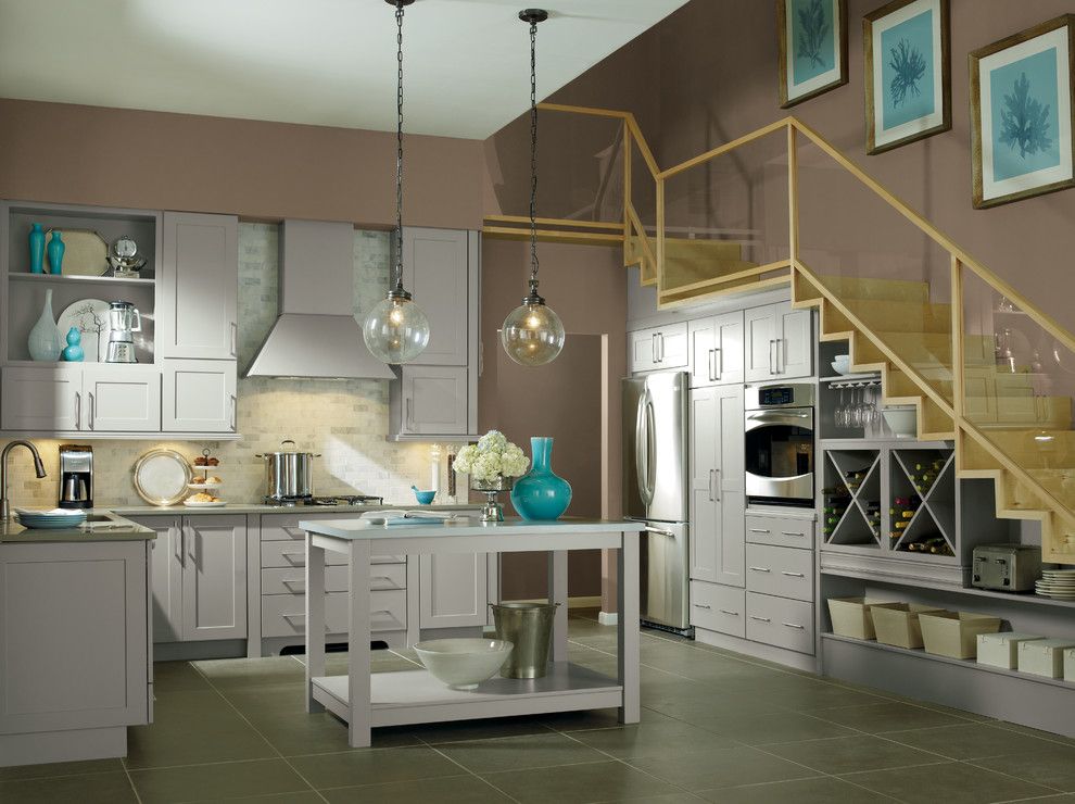 Valspar Colors for a Contemporary Kitchen with a Shaker Style and Kemper Kitchens by Capitol District Supply